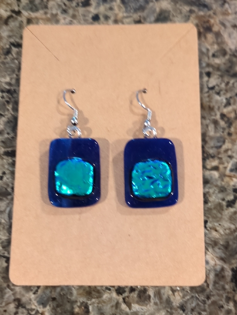New handcrafted dichroic glass fused earrings by Secondhandcool